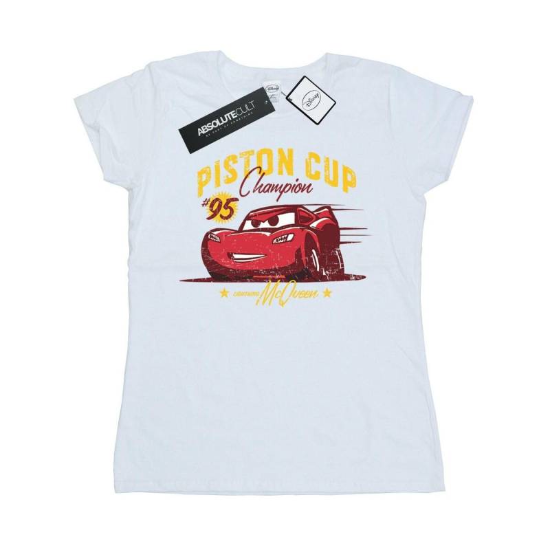 Cars Piston Cup Champion Tshirt Damen Weiss S von Disney