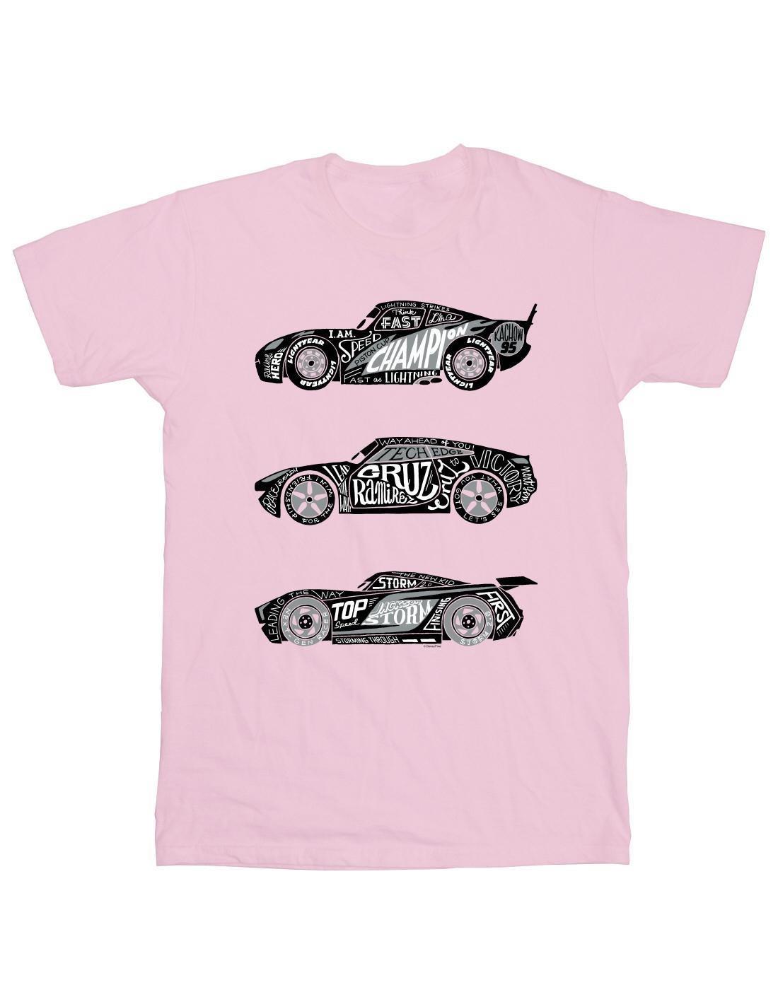 Cars Text Racers Tshirt Damen Pink L von Disney