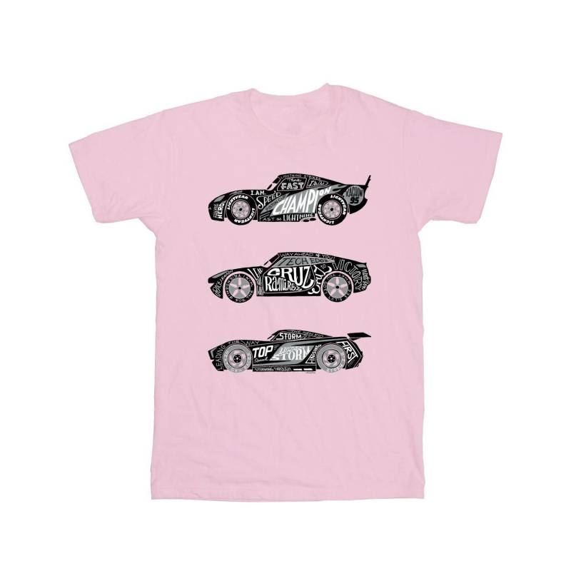 Cars Text Racers Tshirt Damen Pink L von Disney