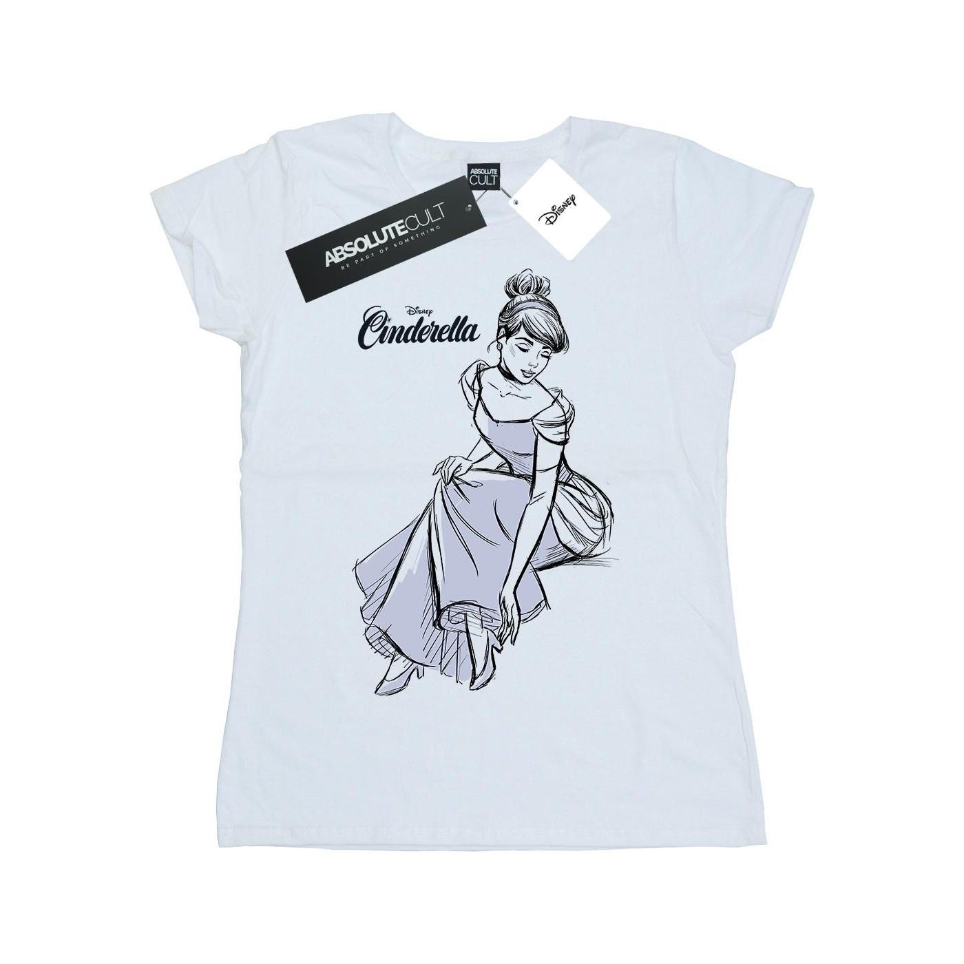 Cinderella Slipper Sketch Tshirt Damen Weiss L von Disney