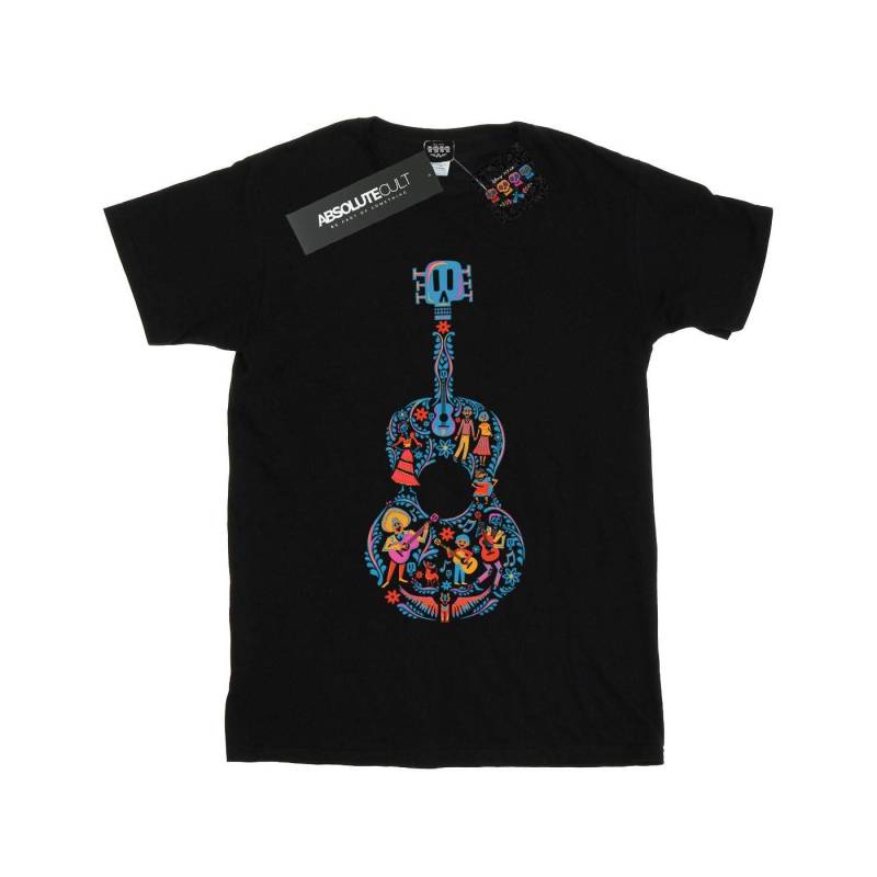 Coco Guitar Pattern Tshirt Damen Schwarz 3XL von Disney