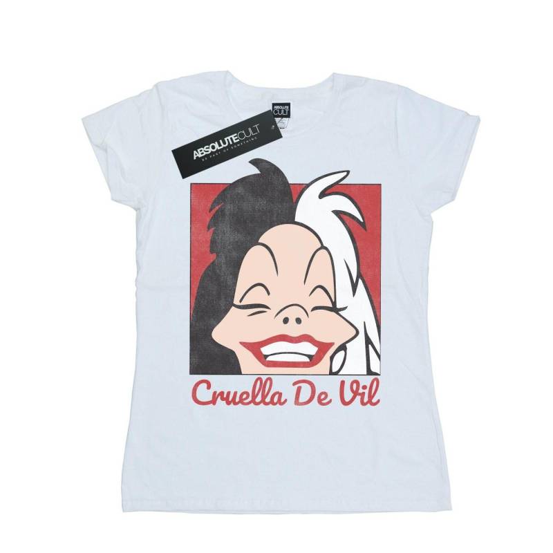 Cruella De Vil Cropped Head Tshirt Damen Weiss L von Disney