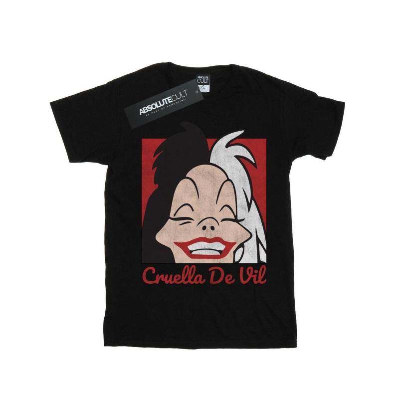 Cruella De Vil Cropped Head Tshirt Unisex Schwarz 140/146 von Disney