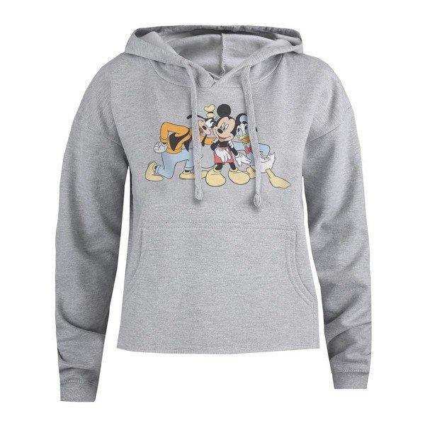 Mickeys Crew Kapuzenpullover Kurz Geschnitten Damen Grau L von Disney