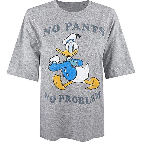 No Pants No Problem Tshirt Übergroß Damen Grau S von Disney
