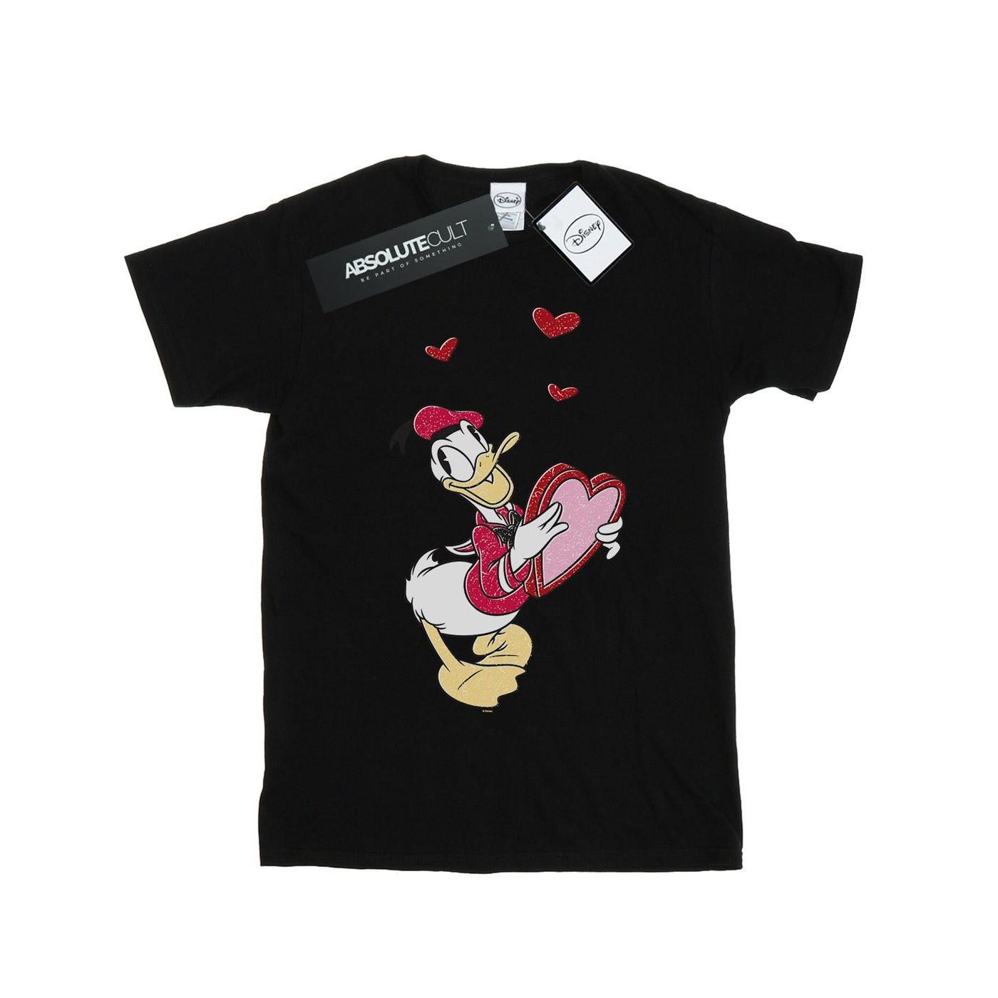 Donald Duck Love Heart Tshirt Herren Schwarz 4XL von Disney