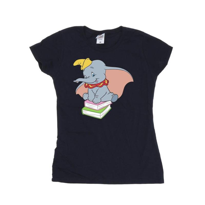 Dumbo Sitting On Books Tshirt Damen Marine L von Disney