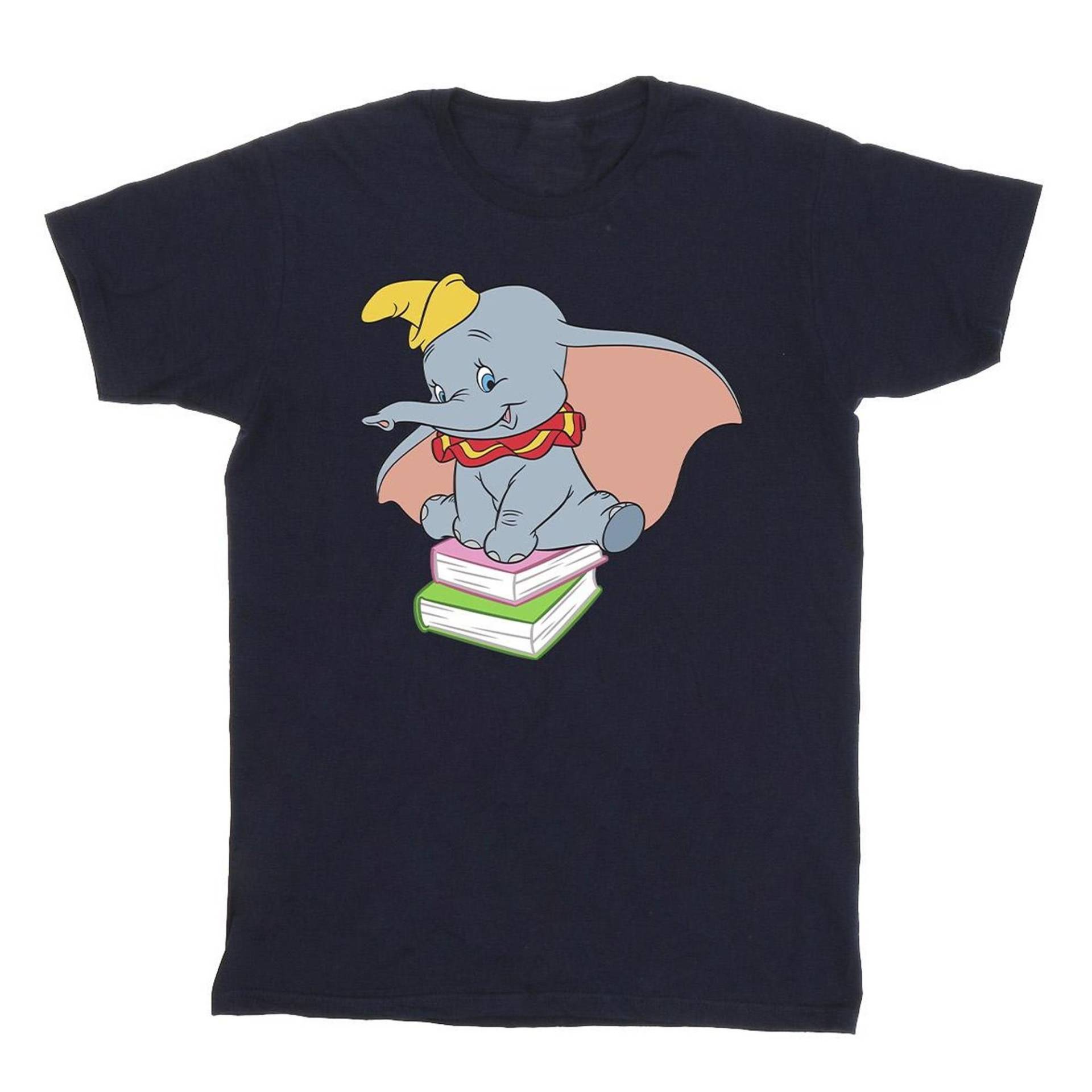 Dumbo Sitting On Books Tshirt Unisex Marine 152-158 von Disney