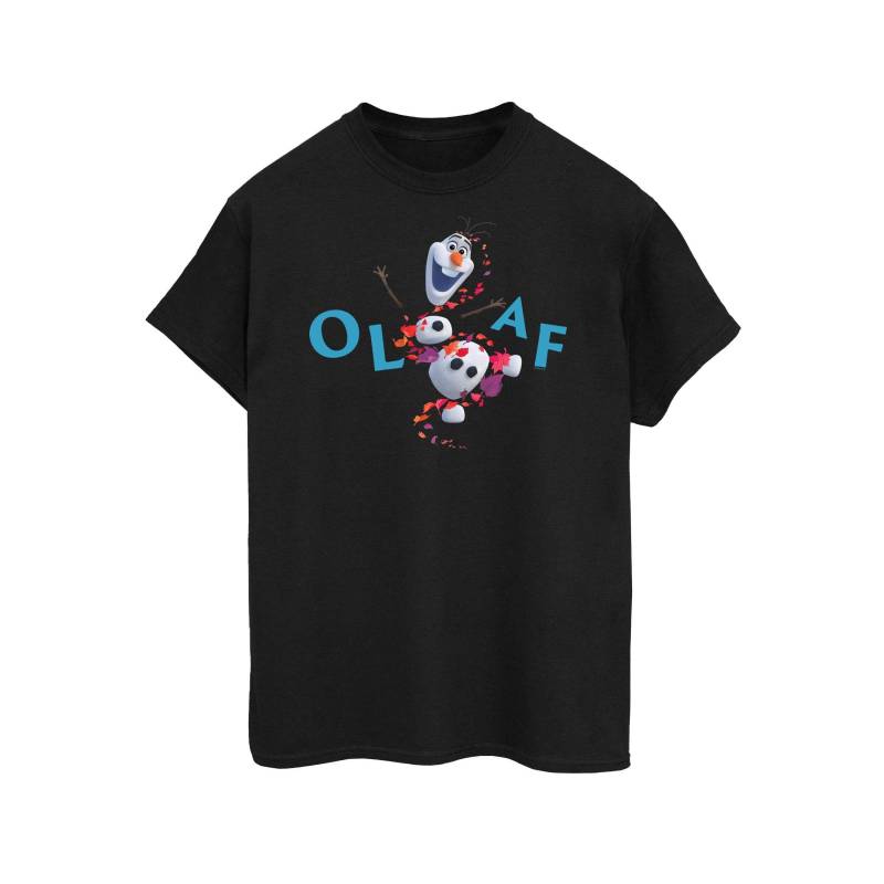 Frozen 2 Olaf Leaf Jump Tshirt Damen Schwarz L von Disney