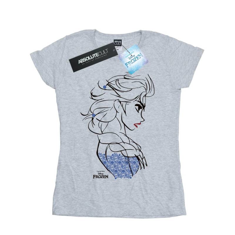 Frozen Elsa Sketch Tshirt Damen Grau M von Disney