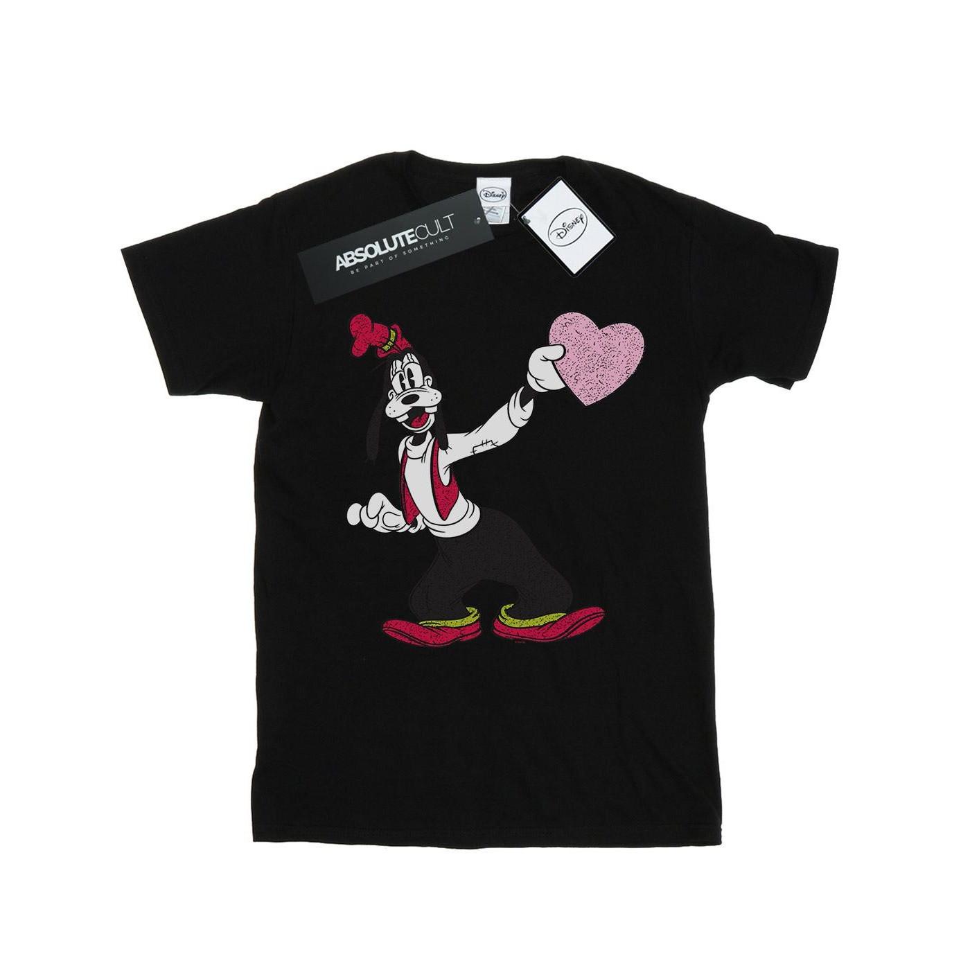 Goofy Love Heart Tshirt Herren Schwarz 5XL von Disney