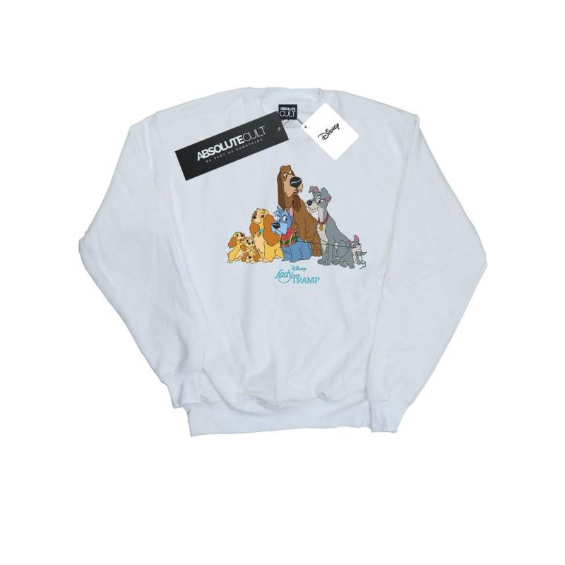 Lady And The Tramp Classic Group Sweatshirt Unisex Weiss 140/146 von Disney