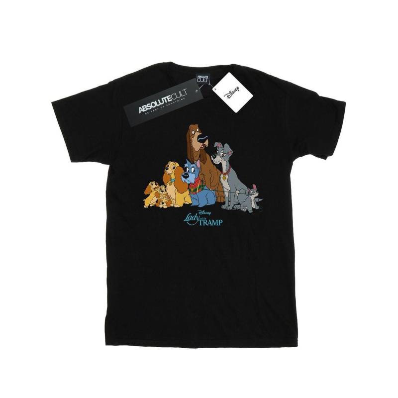 Lady And The Tramp Classic Group Tshirt Damen Schwarz 3XL von Disney