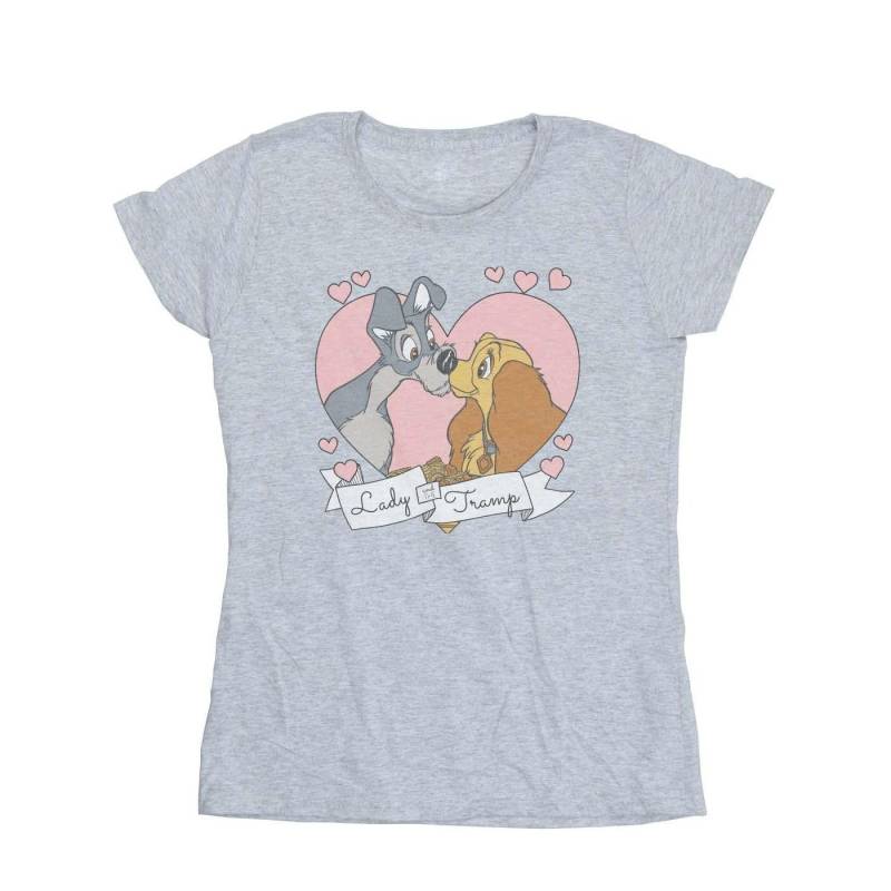 Lady And The Tramp Love Tshirt Damen Grau L von Disney