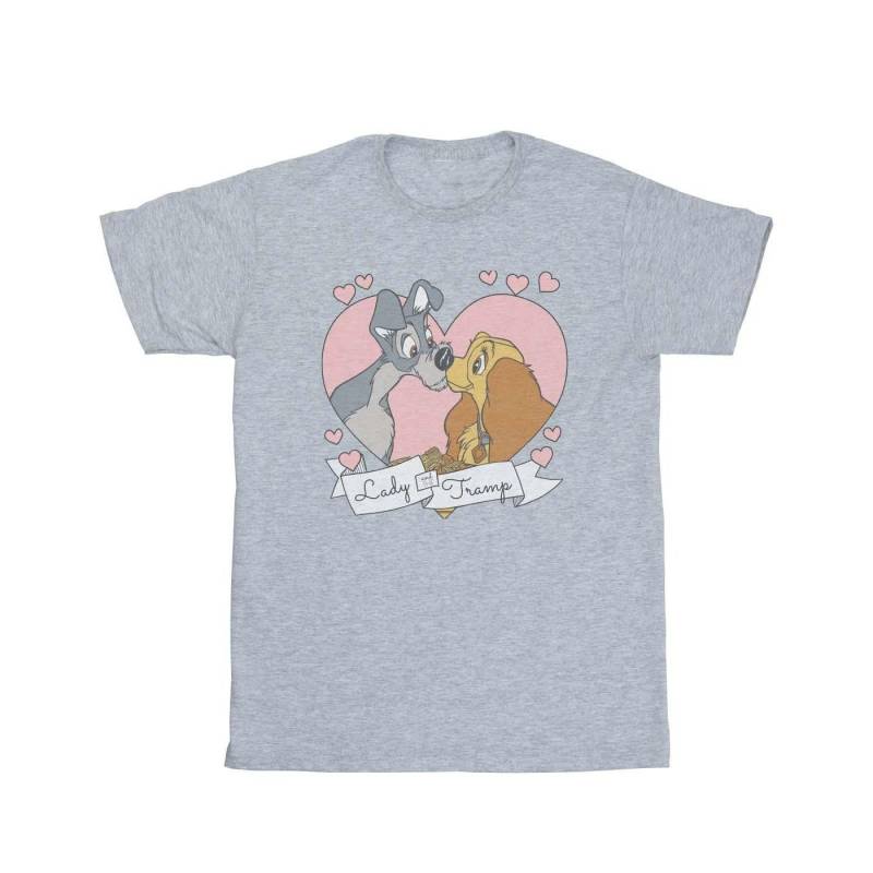 Lady And The Tramp Love Tshirt Damen Grau S von Disney