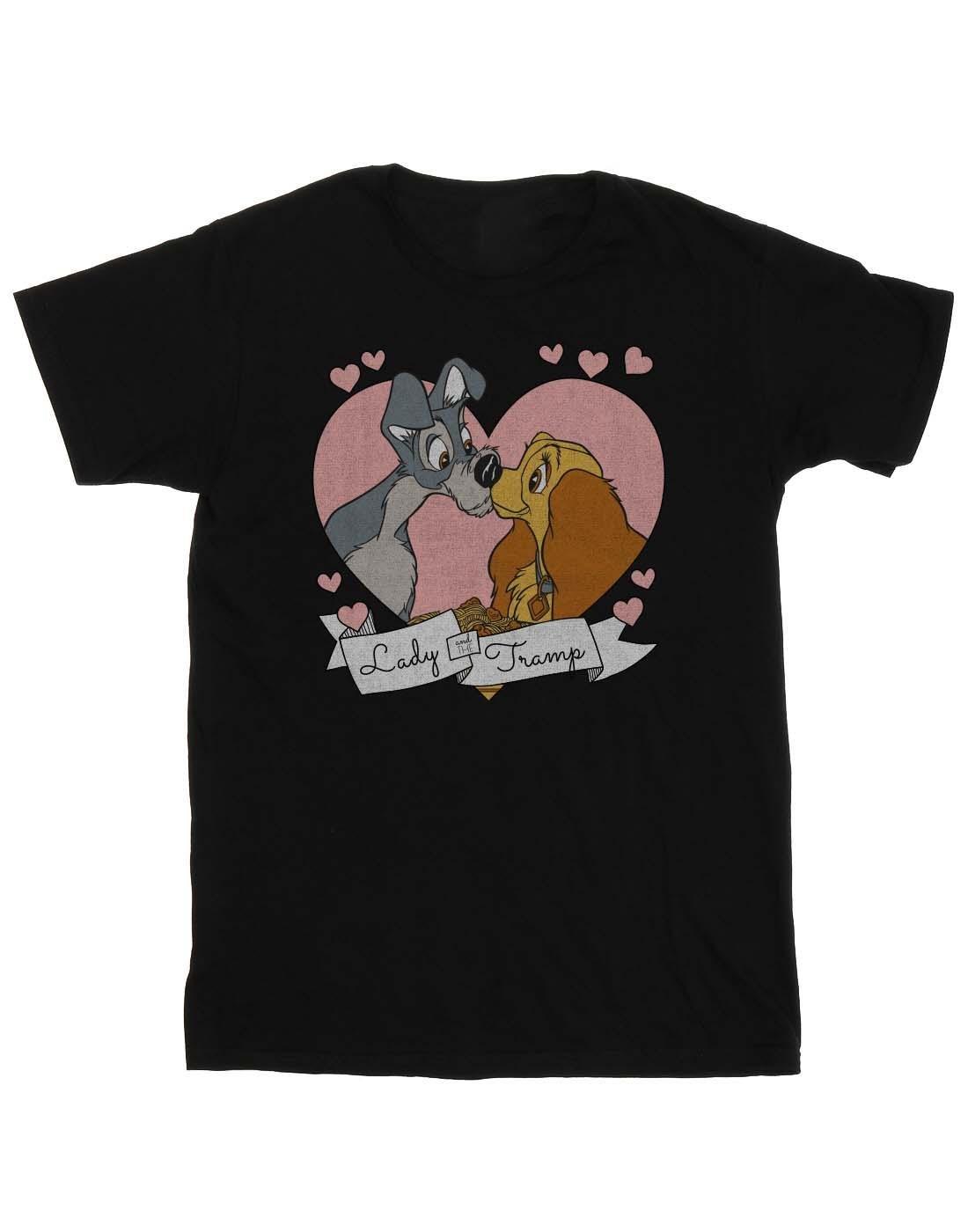 Lady And The Tramp Love Tshirt Damen Schwarz XL von Disney