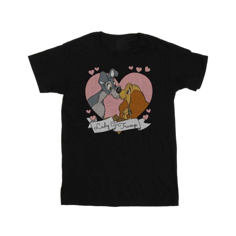 Lady And The Tramp Love Tshirt Damen Schwarz XL von Disney