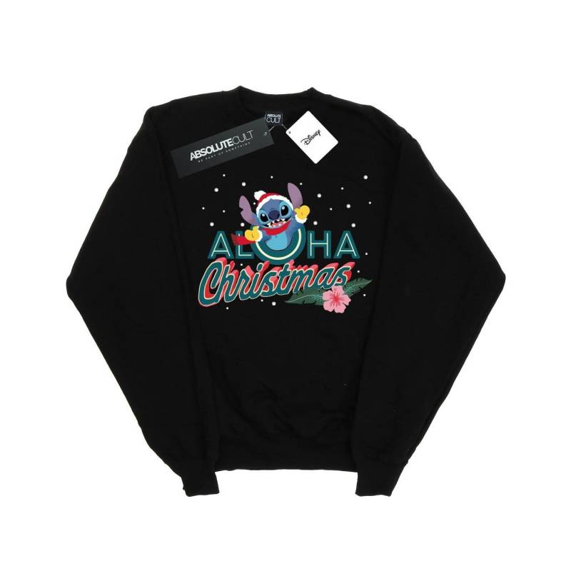 Lilo And Stitch Aloha Christmas Sweatshirt Jungen Schwarz 128 von Disney