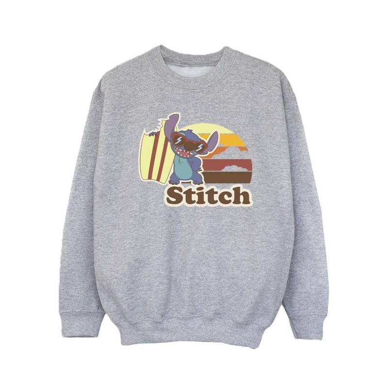 Lilo And Stitch Bitten Surfboard Sweatshirt Mädchen Grau 140/146 von Disney