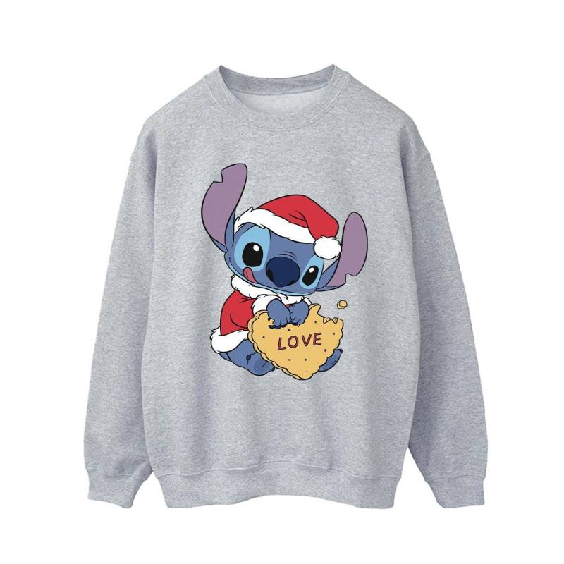 Lilo And Stitch Christmas Love Biscuit Sweatshirt Herren Grau S von Disney