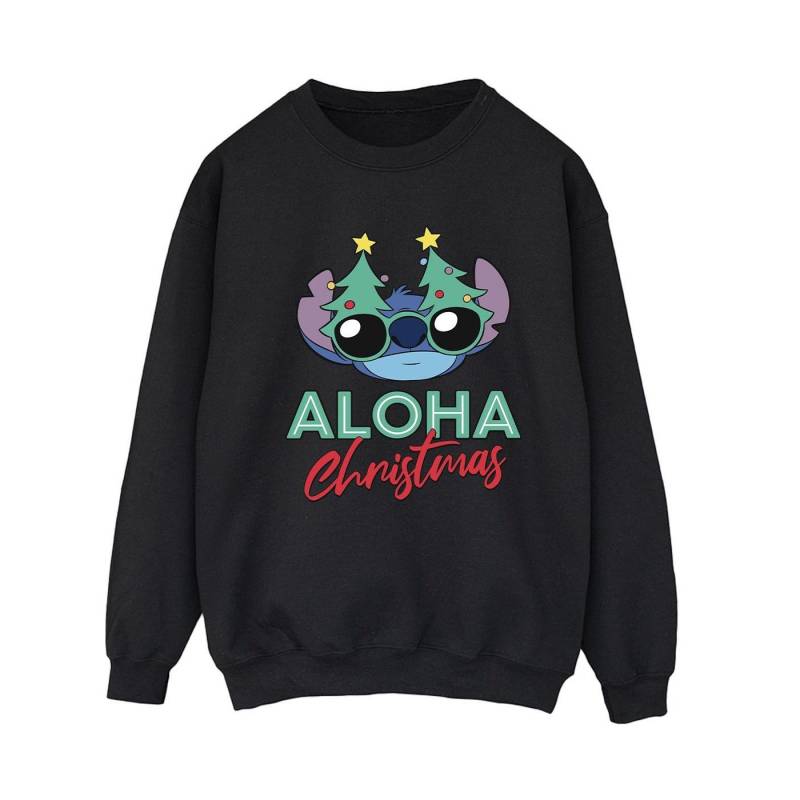 Lilo And Stitch Christmas Tree Shades Sweatshirt Damen Schwarz S von Disney