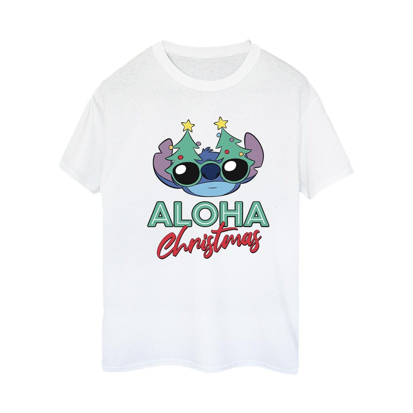 Lilo And Stitch Christmas Tree Shades Tshirt Damen Weiss L von Disney