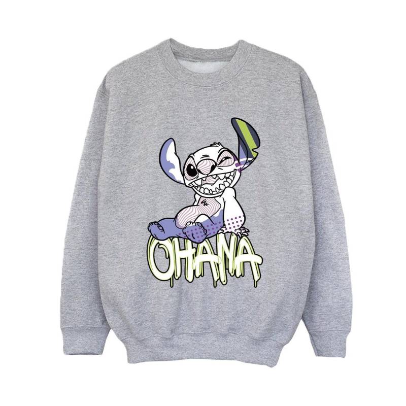 Lilo And Stitch Ohana Graffiti Sweatshirt Jungen Grau 116 von Disney