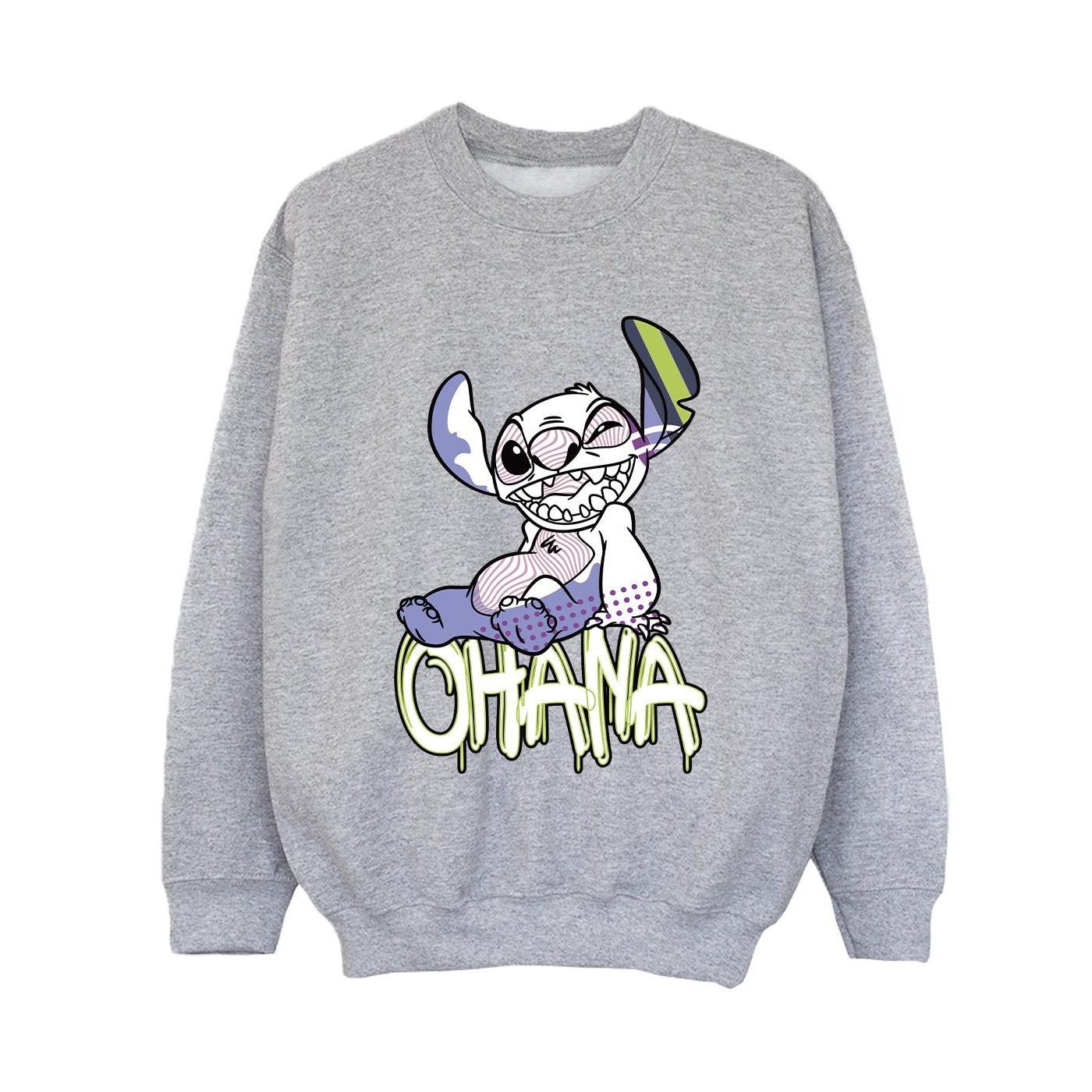 Lilo And Stitch Ohana Graffiti Sweatshirt Jungen Grau 140/146 von Disney