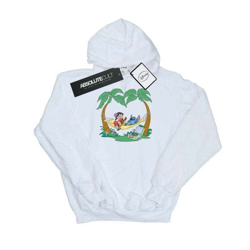 Lilo And Stitch Play Some Music Kapuzenpullover Mädchen Weiss 128 von Disney