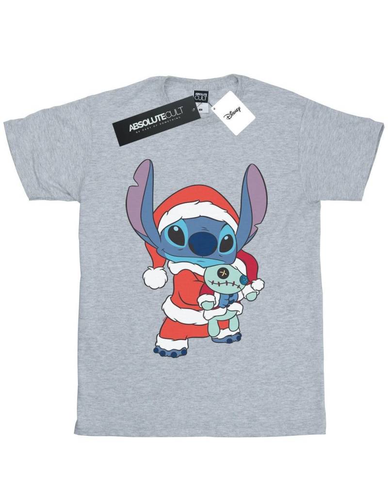 Lilo And Stitch Stitch Christmas Tshirt Damen Grau 3XL von Disney