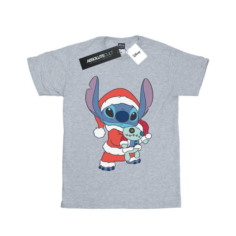 Lilo And Stitch Stitch Christmas Tshirt Damen Grau M von Disney