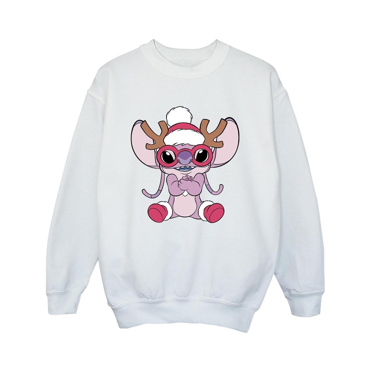 Lilo & Stitch Angel Reindeer Sweatshirt Jungen Weiss 140/146 von Disney