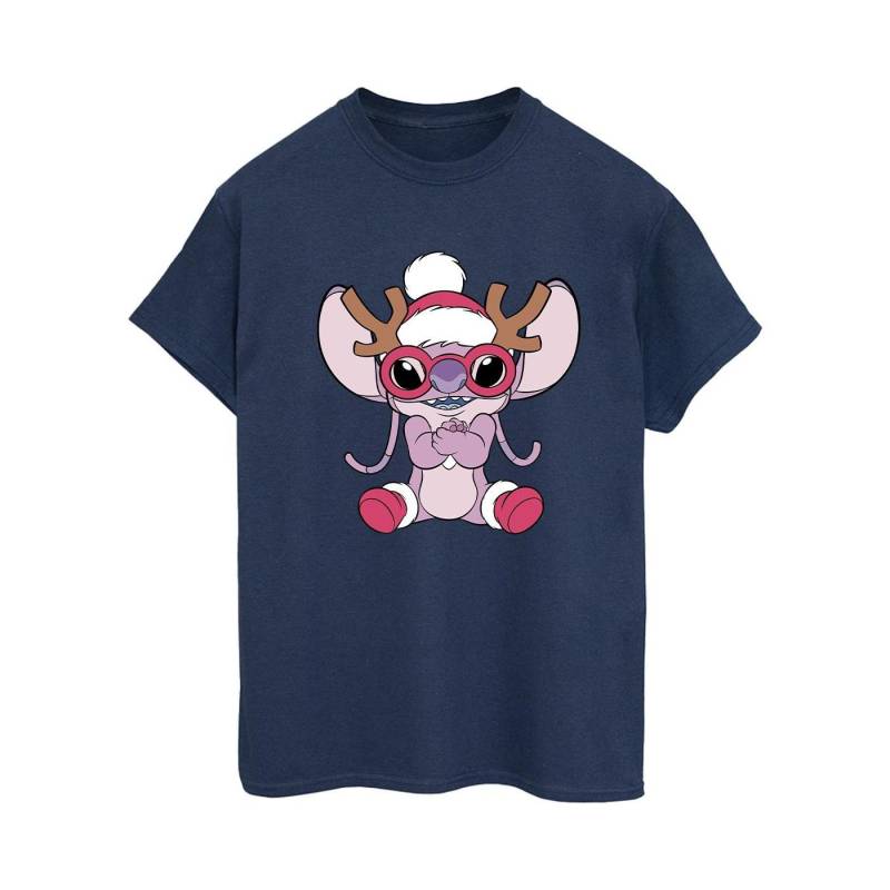 Lilo & Stitch Angel Reindeer Tshirt Damen Marine 5XL von Disney