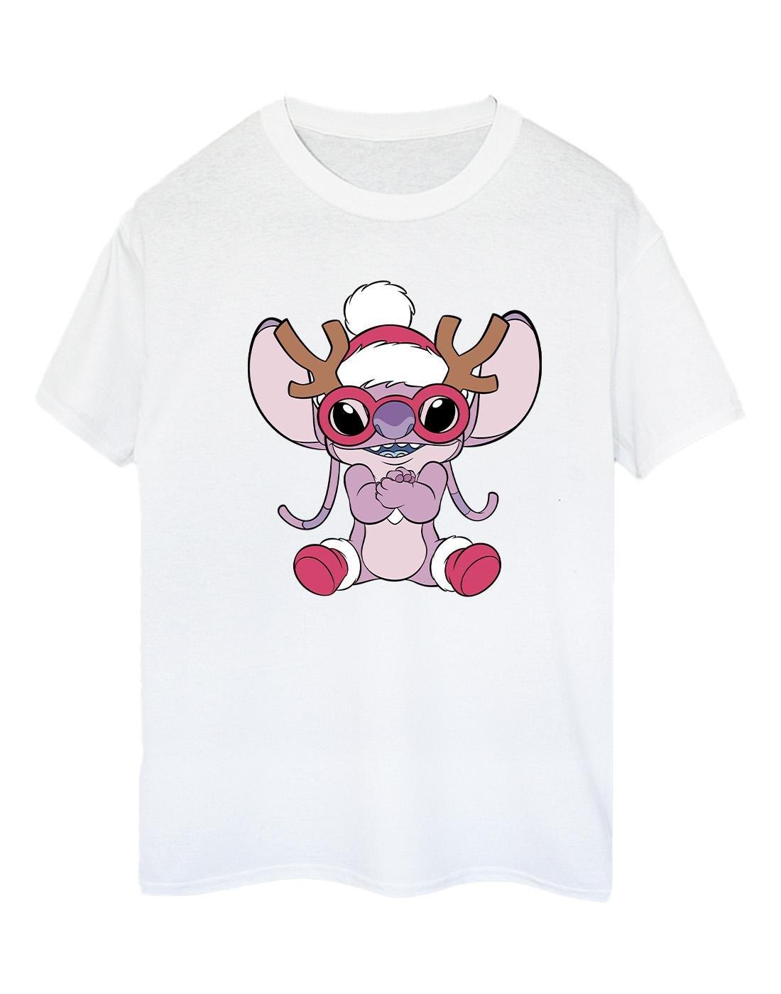 Lilo & Stitch Angel Reindeer Tshirt Damen Weiss XL von Disney
