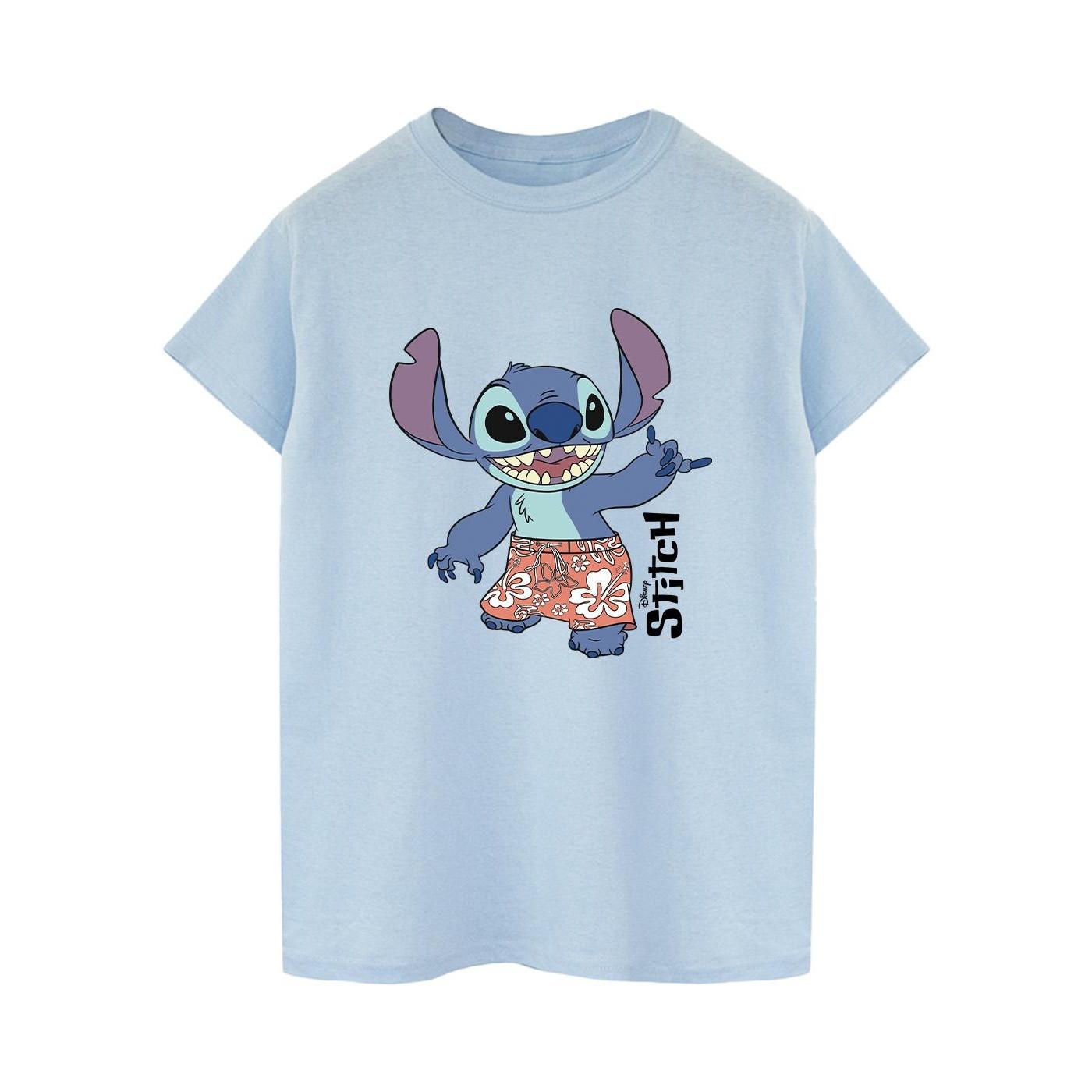 Lilo & Stitch Bermuda Shorts Tshirt Damen Blau L von Disney