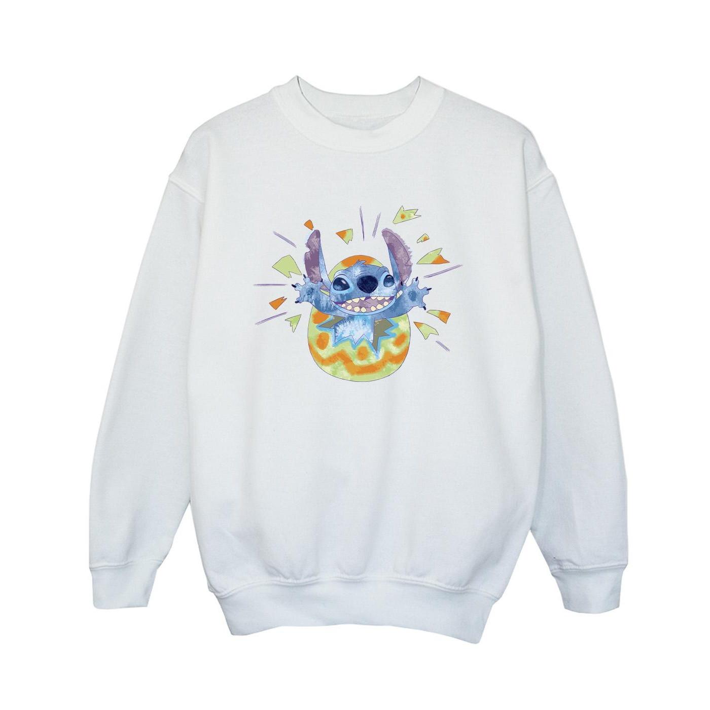 Lilo & Stitch Cracking Egg Sweatshirt Jungen Weiss 152-158 von Disney