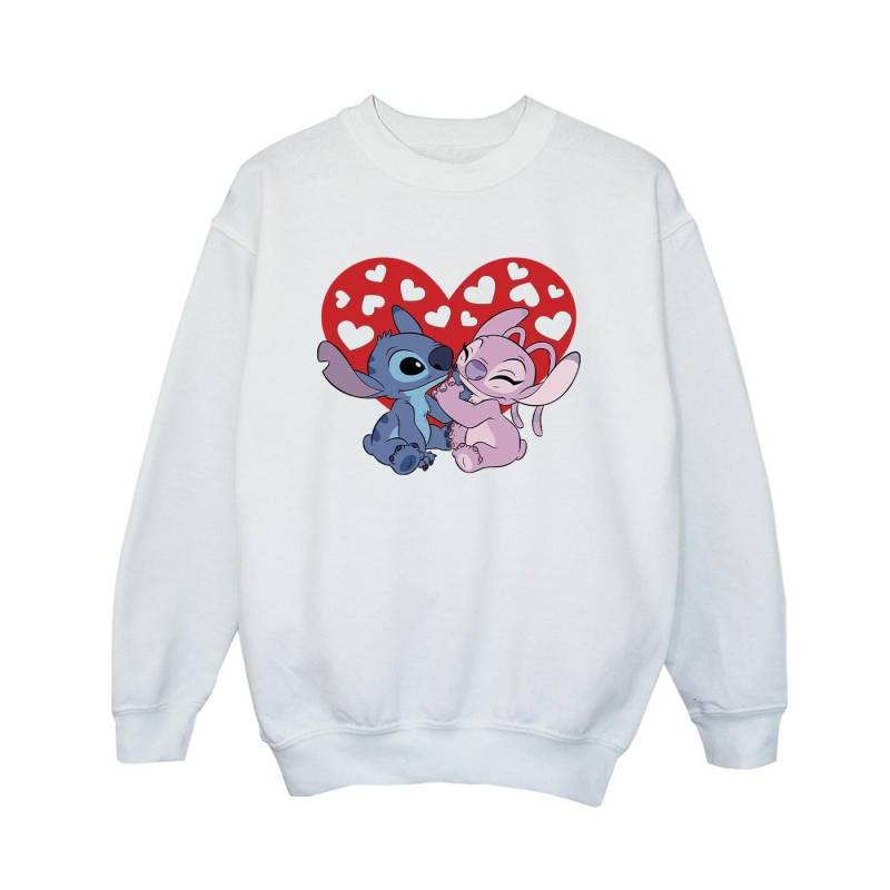 Lilo & Stitch Hearts Sweatshirt Jungen Weiss 140/146 von Disney