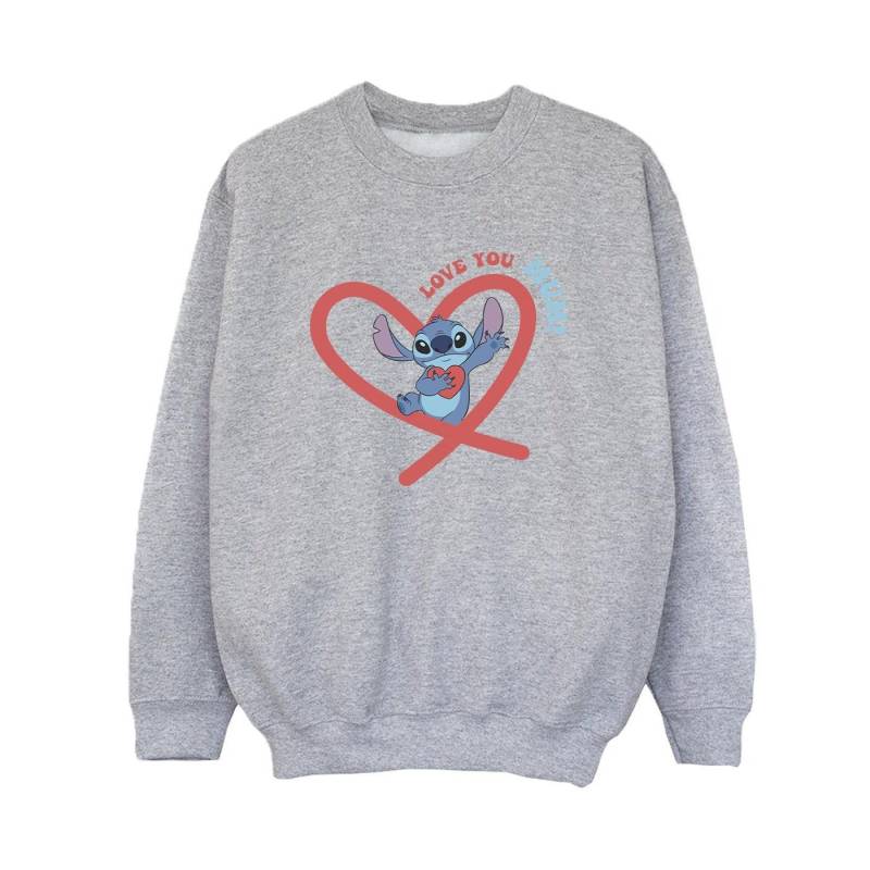 Lilo & Stitch Love You Mum Sweatshirt Jungen Grau 104 von Disney