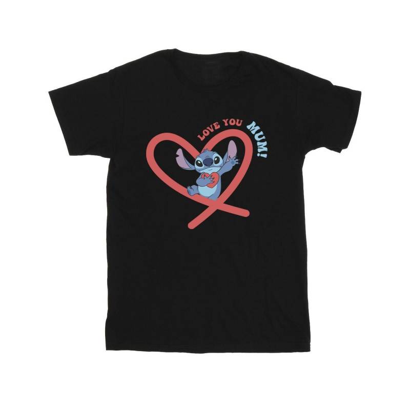 Lilo & Stitch Love You Mum Tshirt Herren Schwarz XL von Disney