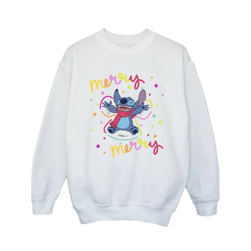 Lilo & Stitch Merry Rainbow Sweatshirt Mädchen Weiss 116 von Disney