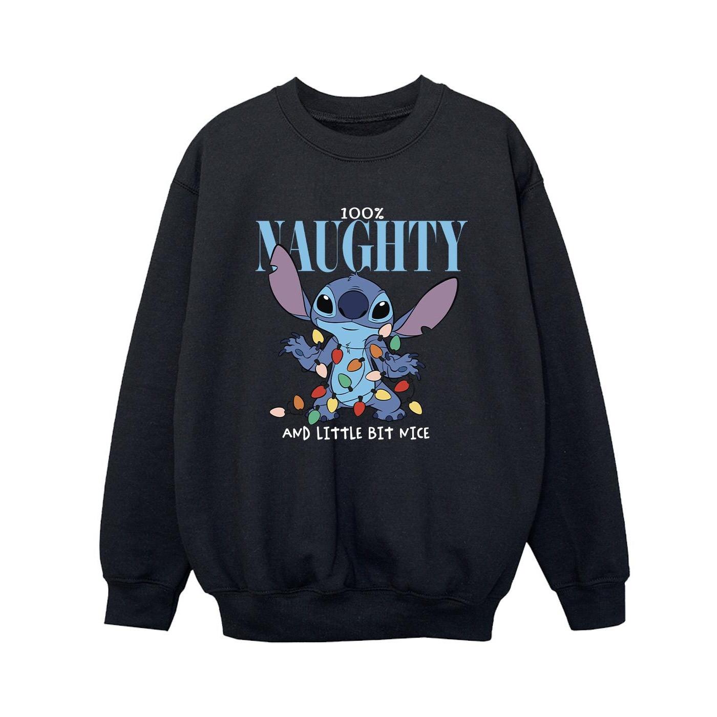 Lilo & Stitch Naughty & Nice Sweatshirt Jungen Schwarz 116 von Disney