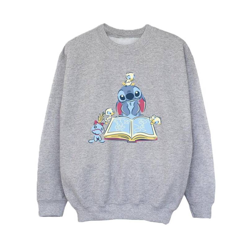 Lilo & Stitch Reading A Book Sweatshirt Jungen Grau 104 von Disney