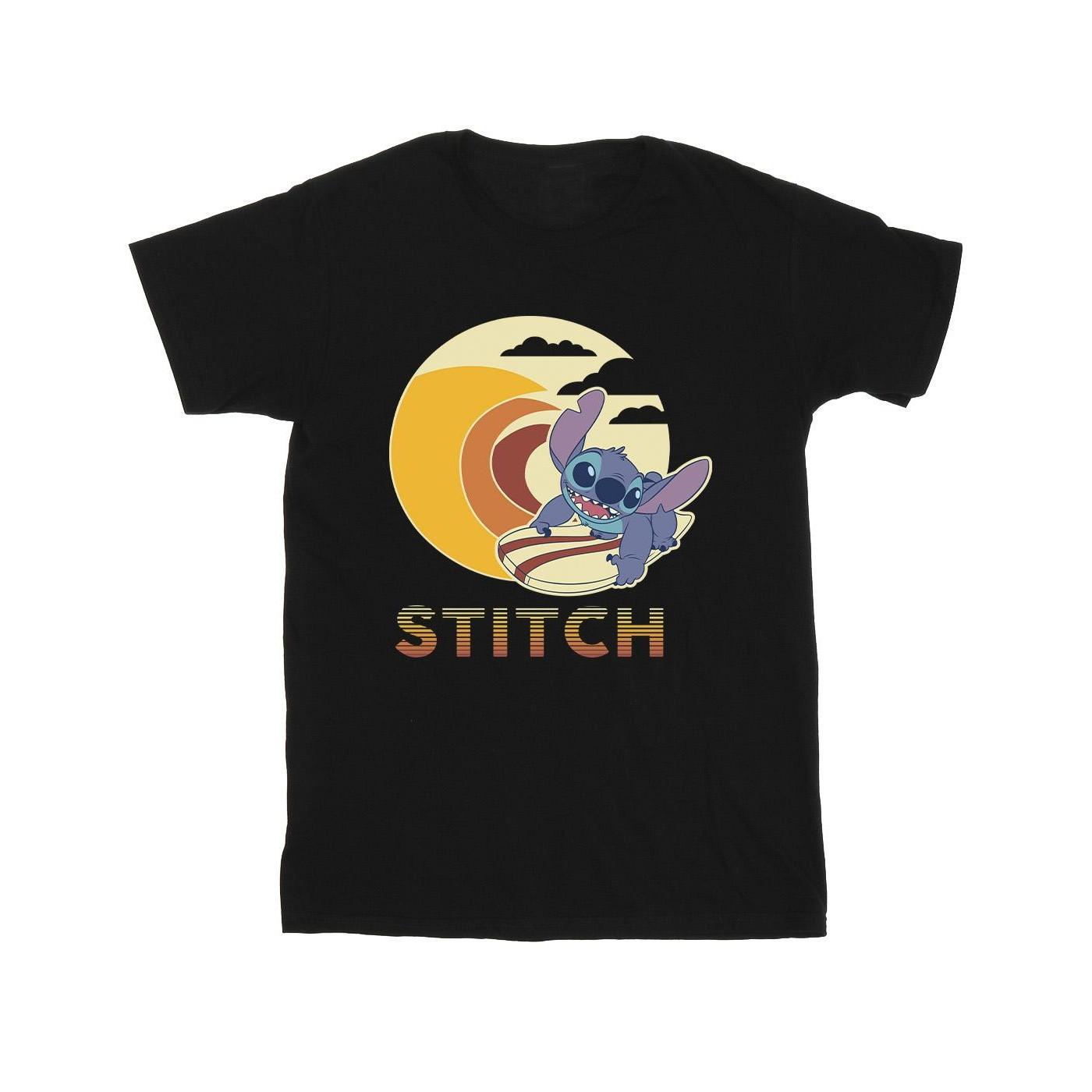 Lilo & Stitch Summer Waves Tshirt Mädchen Schwarz 116 von Disney