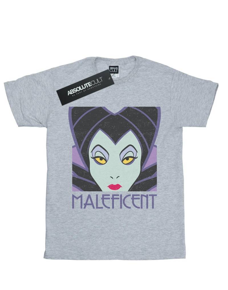 Maleficent Cropped Head Tshirt Damen Grau L von Disney