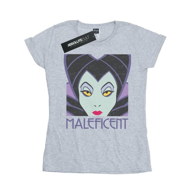 Maleficent Cropped Head Tshirt Damen Grau M von Disney