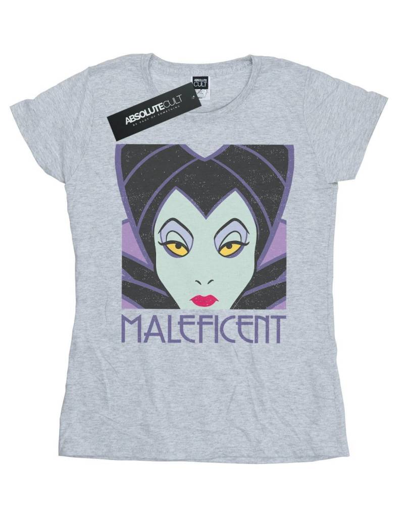 Maleficent Cropped Head Tshirt Damen Grau XXL von Disney