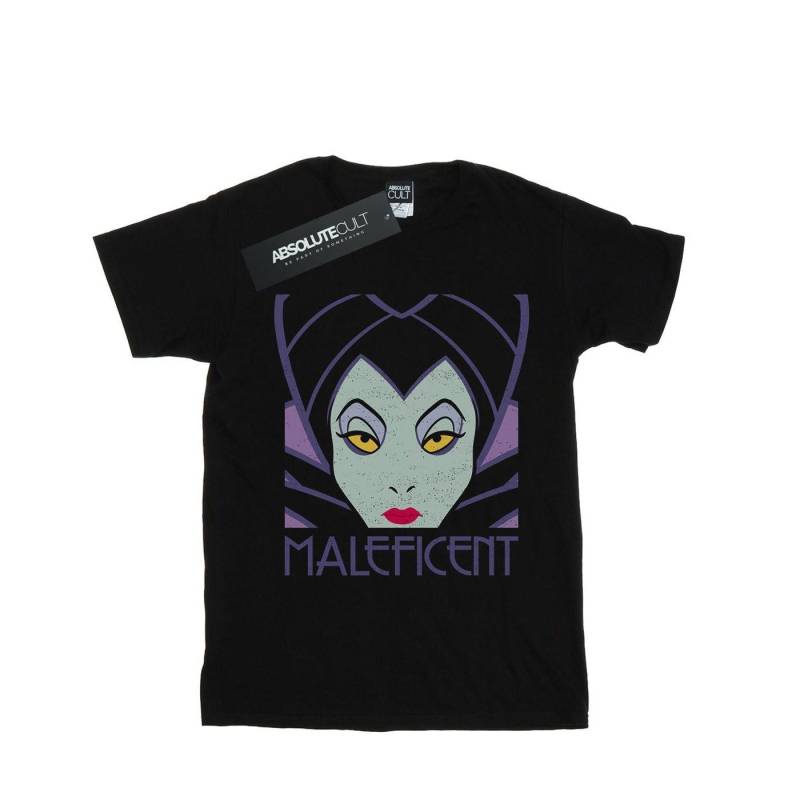 Maleficent Cropped Head Tshirt Damen Schwarz L von Disney