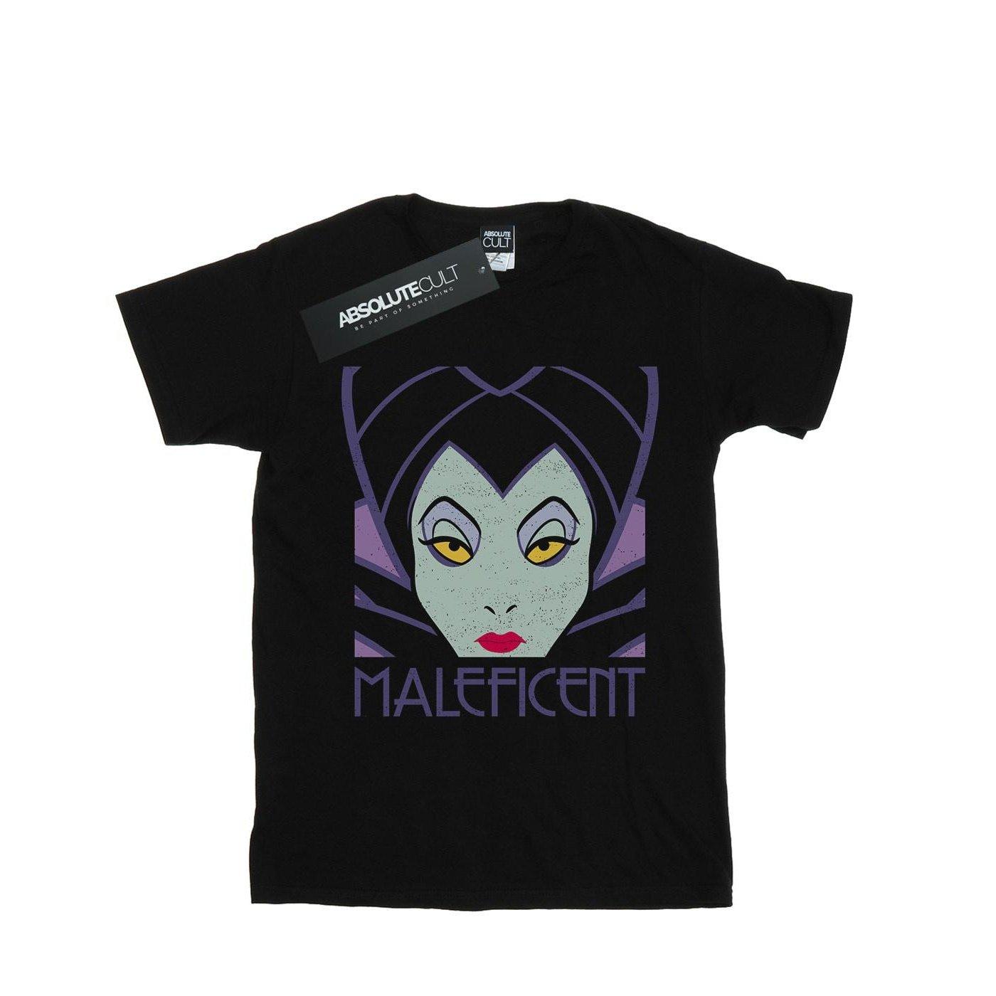 Maleficent Cropped Head Tshirt Unisex Schwarz 128 von Disney