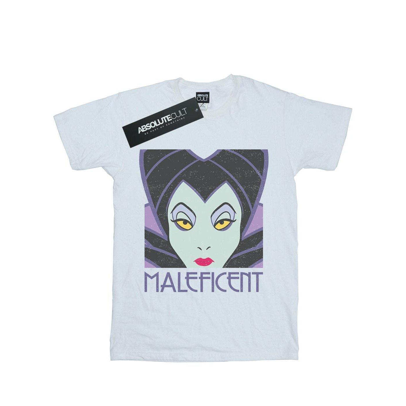 Maleficent Cropped Head Tshirt Unisex Weiss 116 von Disney