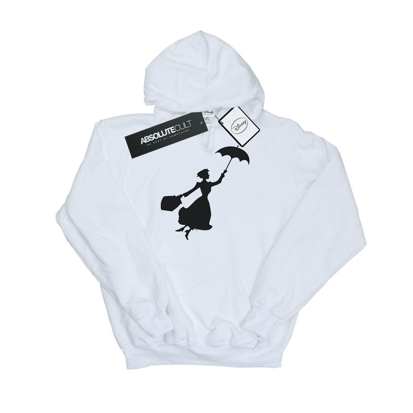 Mary Poppins Flying Silhouette Kapuzenpullover Damen Weiss L von Disney